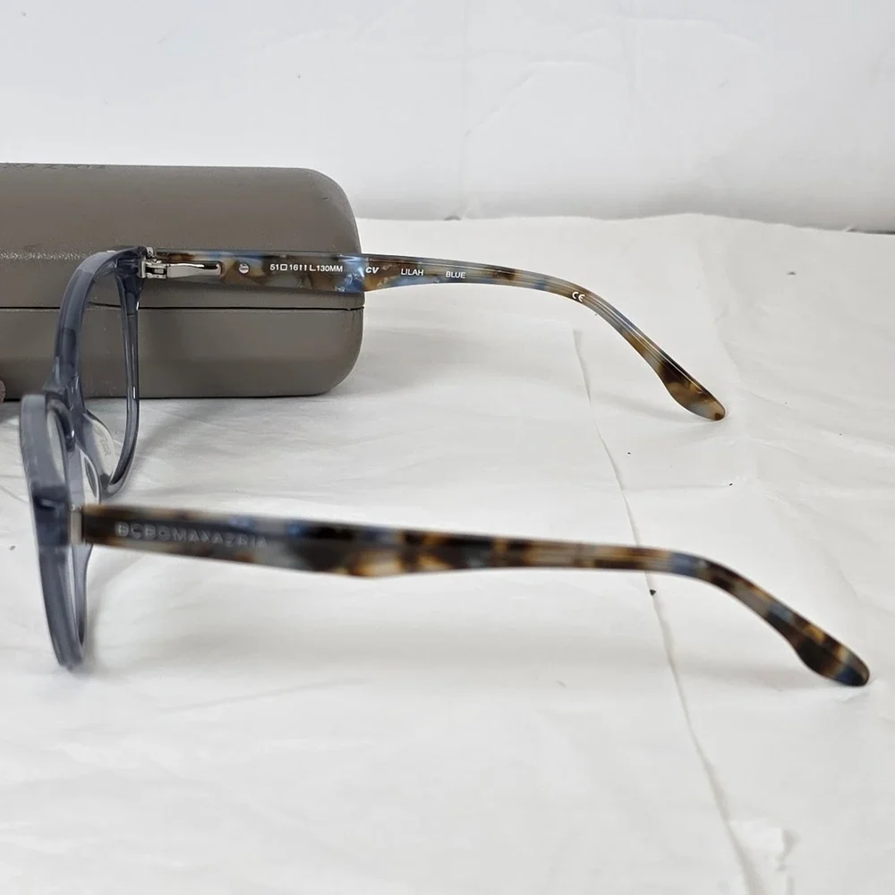 BCBGMAXAZRIA Lilah Blue Cat Eye Eyeglasses Frames 51-16-130 Tortoise With Case